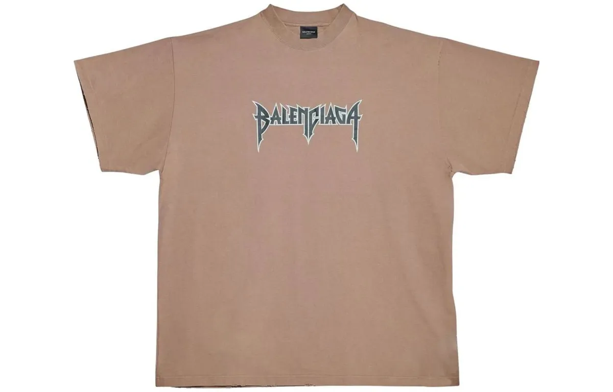 Balenciaga T Shirt Loose Fit Men's Brown
