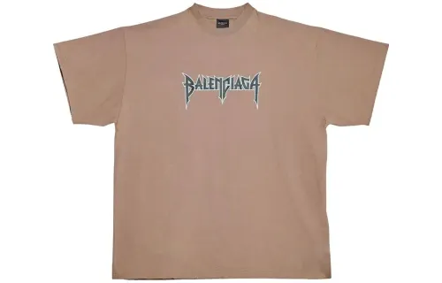 Balenciaga T Shirt Men's Brown Loose Fit