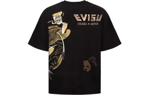 EVISU T Shirts Men's Crew Neck Moderate Straight Fit