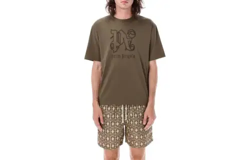 PALM ANGELS Pa Logo Detailed Crewneck T Shirt