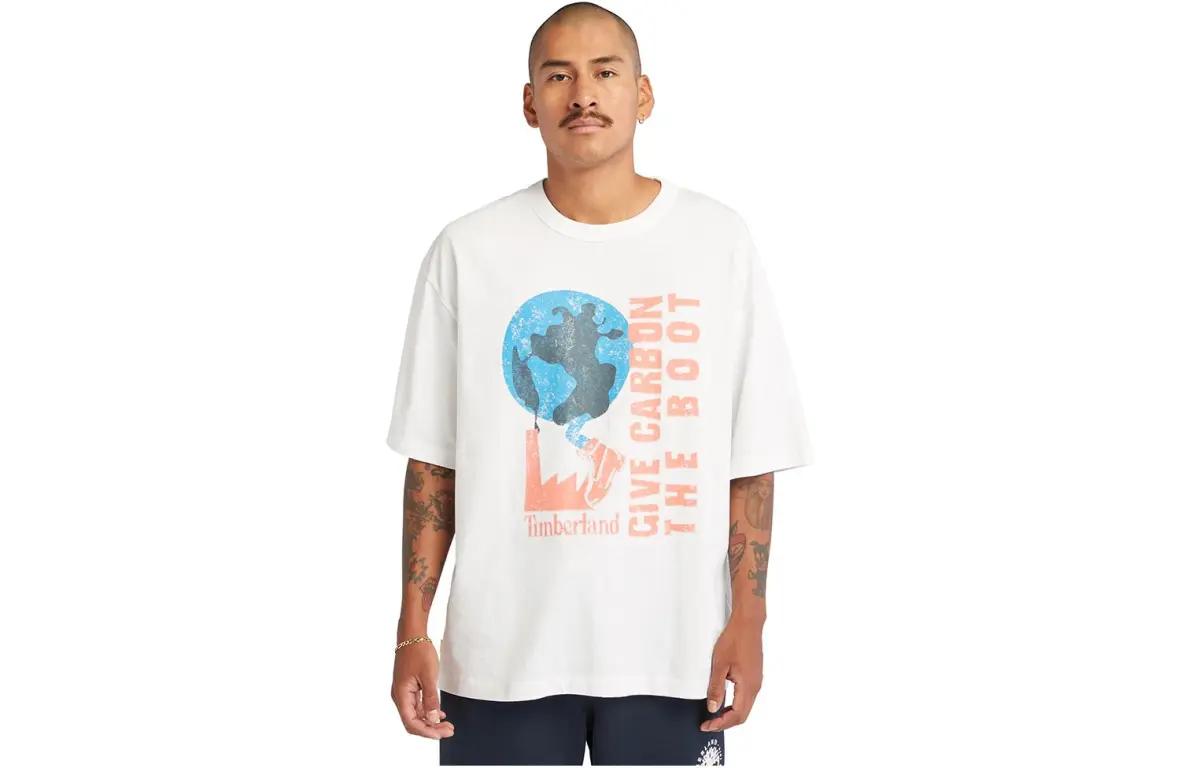 Timberland T-Shirts Unisex White Crew Neck Moderate Straight Fit