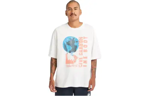 Timberland T Shirts Unisex White Crew Neck Moderate Straight Fit