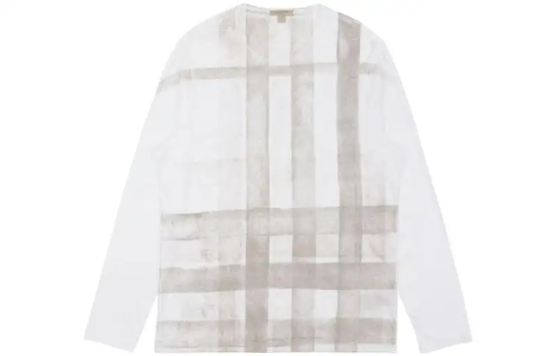 Burberry T Shirts Men's White Crew Neck Moderate Straight Fit