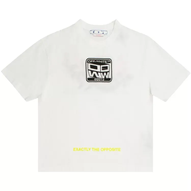 OFF WHITE T Shirts Men's White Crew Neck Moderate Straight Fit