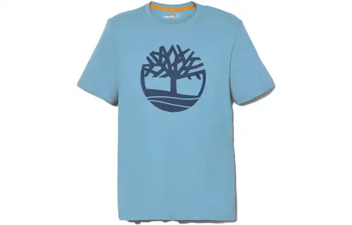 Timberland T Shirts Men's Captain Blue Crew Neck Moderate Straight Fit