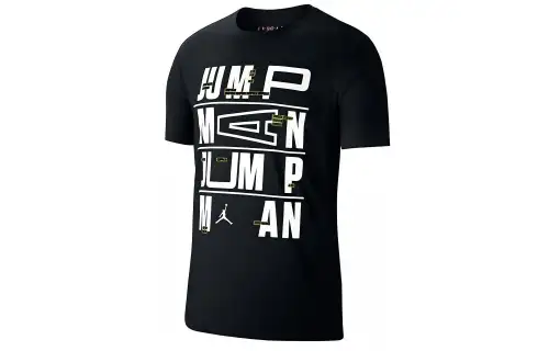 Jordan T Shirts Men's Black Crew Neck Moderate