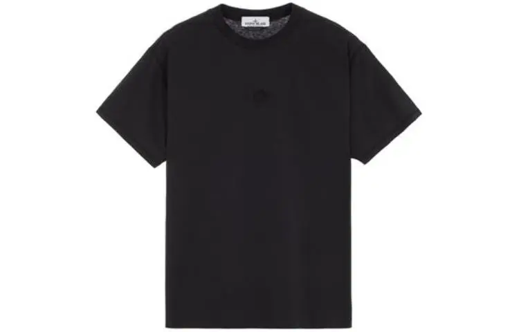 STONE ISLAND T-Shirts Men's Black Crew Neck Straight Fit