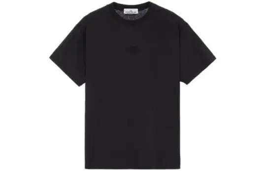 STONE ISLAND T Shirts Men's Black Crew Neck Straight Fit