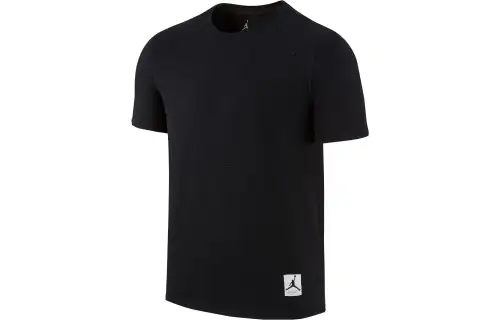 Jordan T Shirts Men's Black Crew Neck Moderate Straight Fit