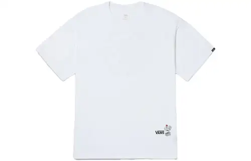 Vans T Shirts Men's White Crew Neck Moderate Straight Fit