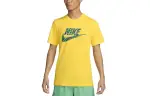 Nike T Shirts Men's Yellow Crew Neck Moderate Straight Fit