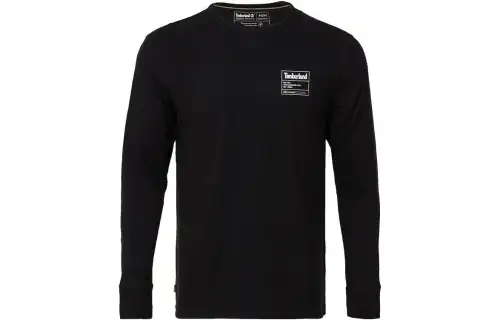 Timberland T Shirts Men's Black Crew Neck Moderate Straight Fit