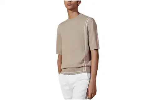 HERMES SS24 T Shirt Men's Sand Yellow