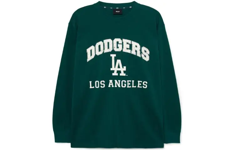 MLB T-Shirts Unisex Green Crew Neck Moderate Straight Fit