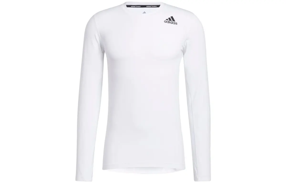 Adidas T-Shirts Men's White Crew Neck Moderate Straight Fit