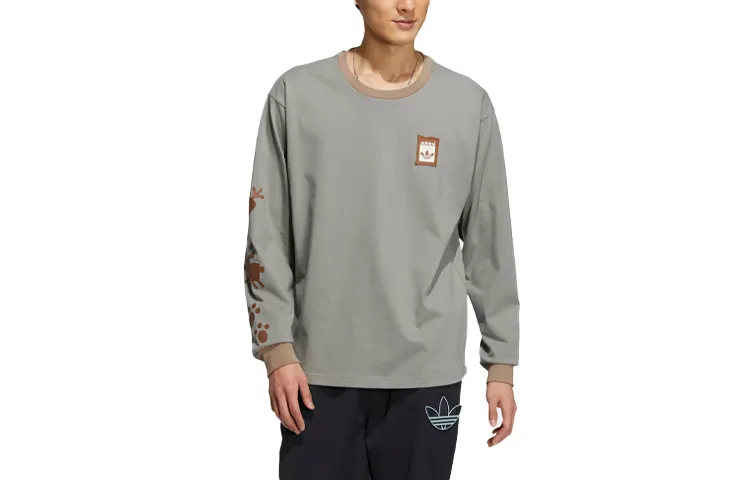 Adidas Originals X Melting Sadness T-Shirts Unisex Earth Umber Crew Neck Moderate Straight Fit