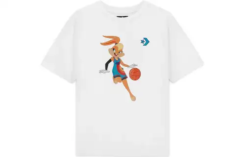 Converse T Shirts Unisex White Crew Neck Moderate Straight Fit