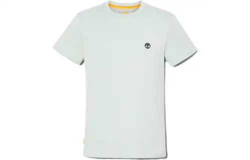 Timberland T Shirts Men's Light Green Crew Neck Moderate Straight Fit