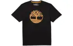 Timberland T Shirts Men's Black/Yellow Color Crew Neck Moderate Straight Fit