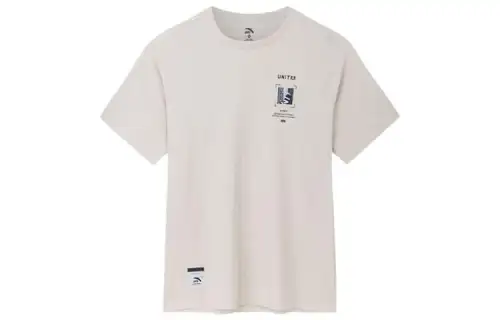 ANTA T Shirts Men's Light Khaki Crew Neck Moderate Straight Fit