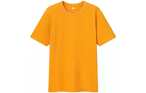 UNIQLO T Shirts Unisex Orange Crew Neck Moderate Straight Fit