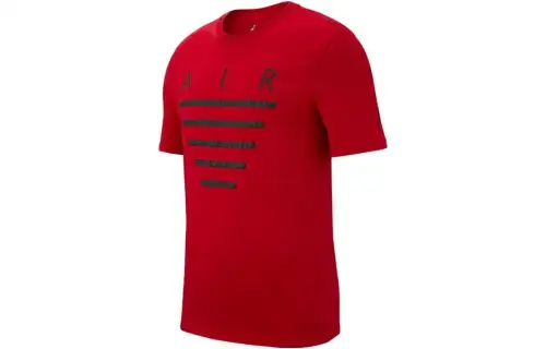 Jordan T Shirts Men's Red Crew Neck Moderate Straight Fit