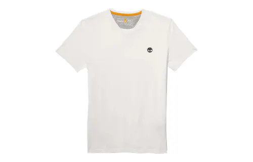 Timberland T Shirts Men's White V Neck Moderate Straight Fit
