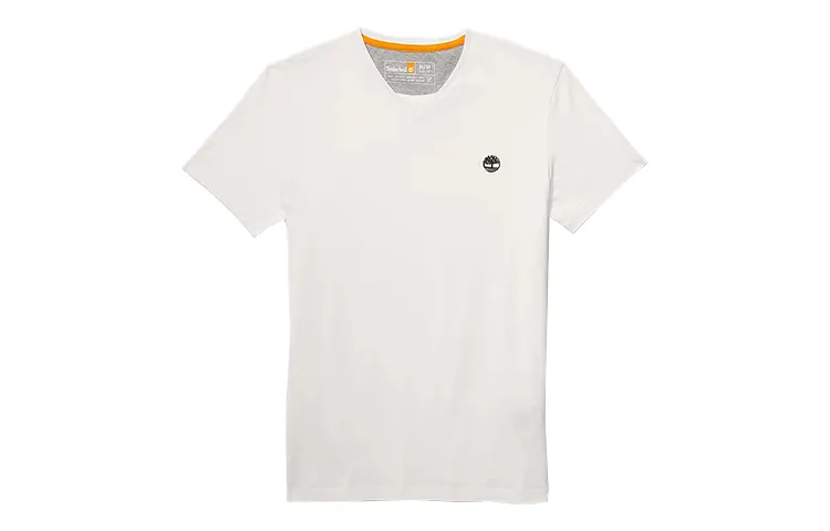 Timberland T Shirts Men's White V Neck Moderate Straight Fit