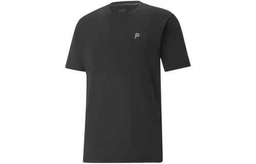PUMA X PT T Shirts Men's PUMA Black Crew Neck Moderate Straight Fit