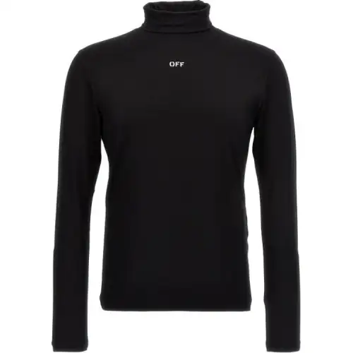 OFF WHITE Logo Print Roll Neck Jumper
