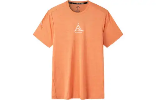 ANTA Variety Training Collection T Shirts Men's Orange Flower Gray Crew Neck Moderate Straight Fit