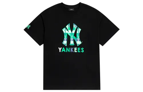 MLB New York Yankees T Shirts Unisex Black Crew Neck Moderate Straight Fit