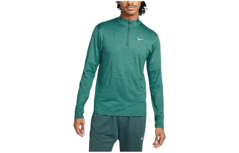 Nike T Shirts Men's Green Crew Neck Moderate Straight Fit