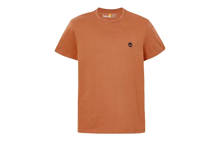 Timberland T Shirts Men's Brown Crew Neck Moderate Straight Fit