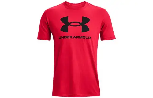 Under Armour Sportstyle T Shirts Men's Red Crew Neck Moderate Straight Fit