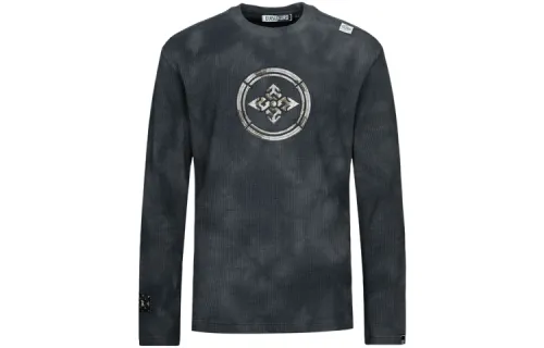 EVISU T Shirts Men's Black Crew Neck Moderate Straight Fit