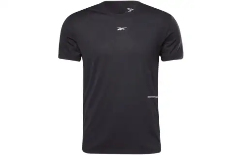 Reebok T Shirts Men's Black Crew Neck Moderate Straight Fit