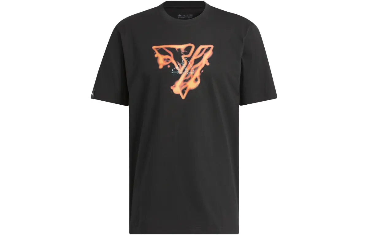 Adidas T-Shirts Men's Black Crew Neck Moderate Straight Fit