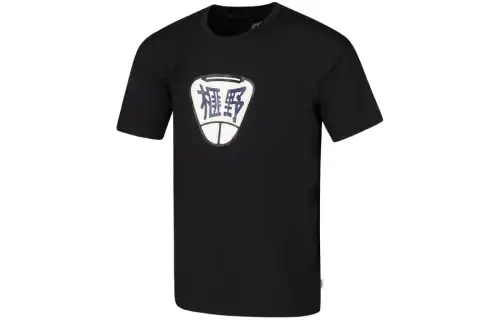 ASICS T Shirts Unisex Black Crew Neck Moderate Straight Fit
