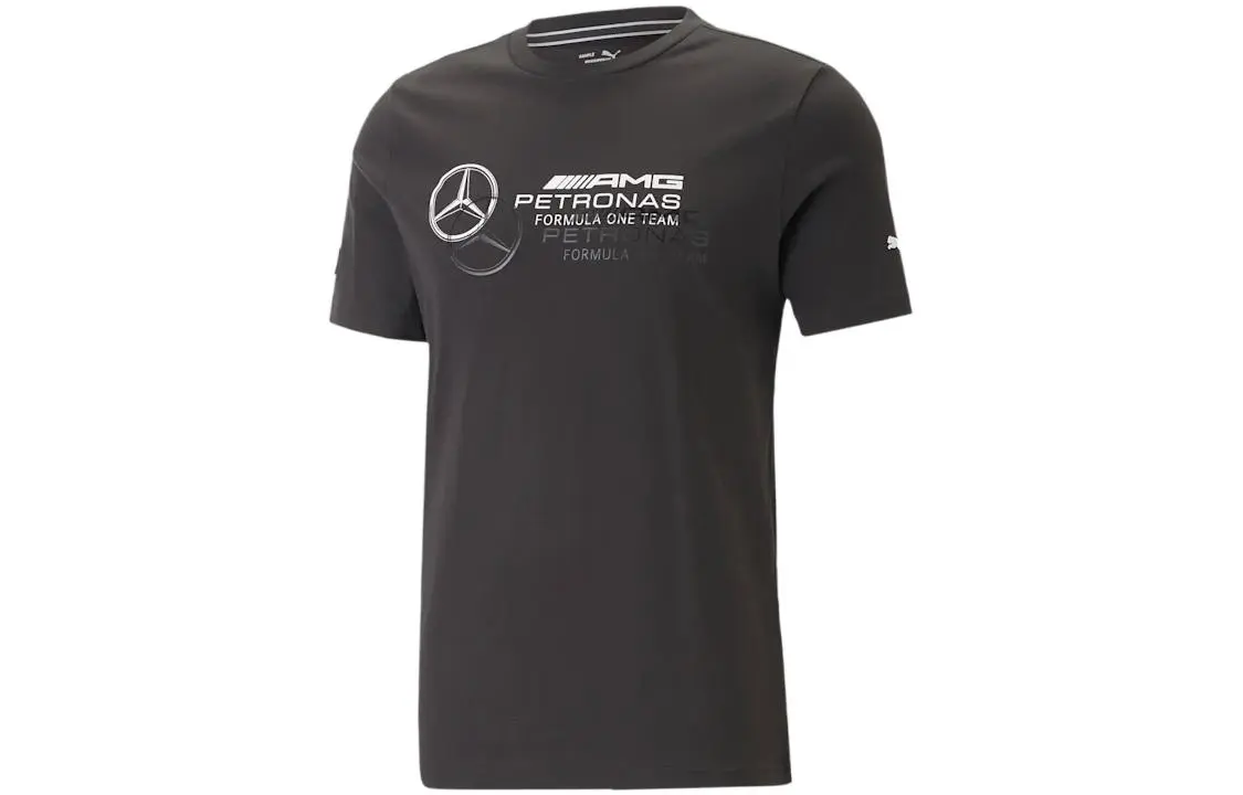 PUMA MAPF1 T-Shirts Men's Black Crew Neck Moderate Straight Fit