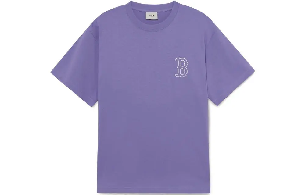 MLB Boston Red Sox T-Shirts Unisex Purple Crew Neck Moderate
