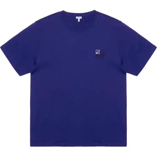 LOEWE T Shirts Men's Blue Crew Neck Moderate Straight Fit