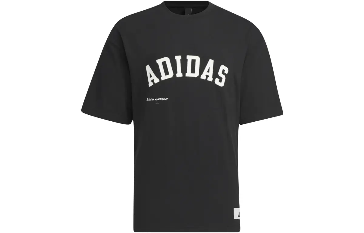 Adidas T-Shirts Men's Black Crew Neck Moderate Straight Fit