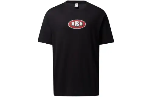 Reebok T Shirts Unisex Black Crew Neck Moderate Straight Fit
