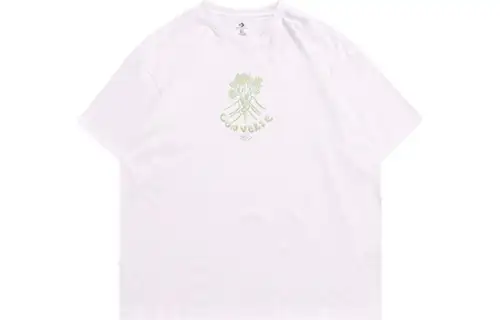 Converse T Shirts Men's White Crew Neck Moderate Straight Fit