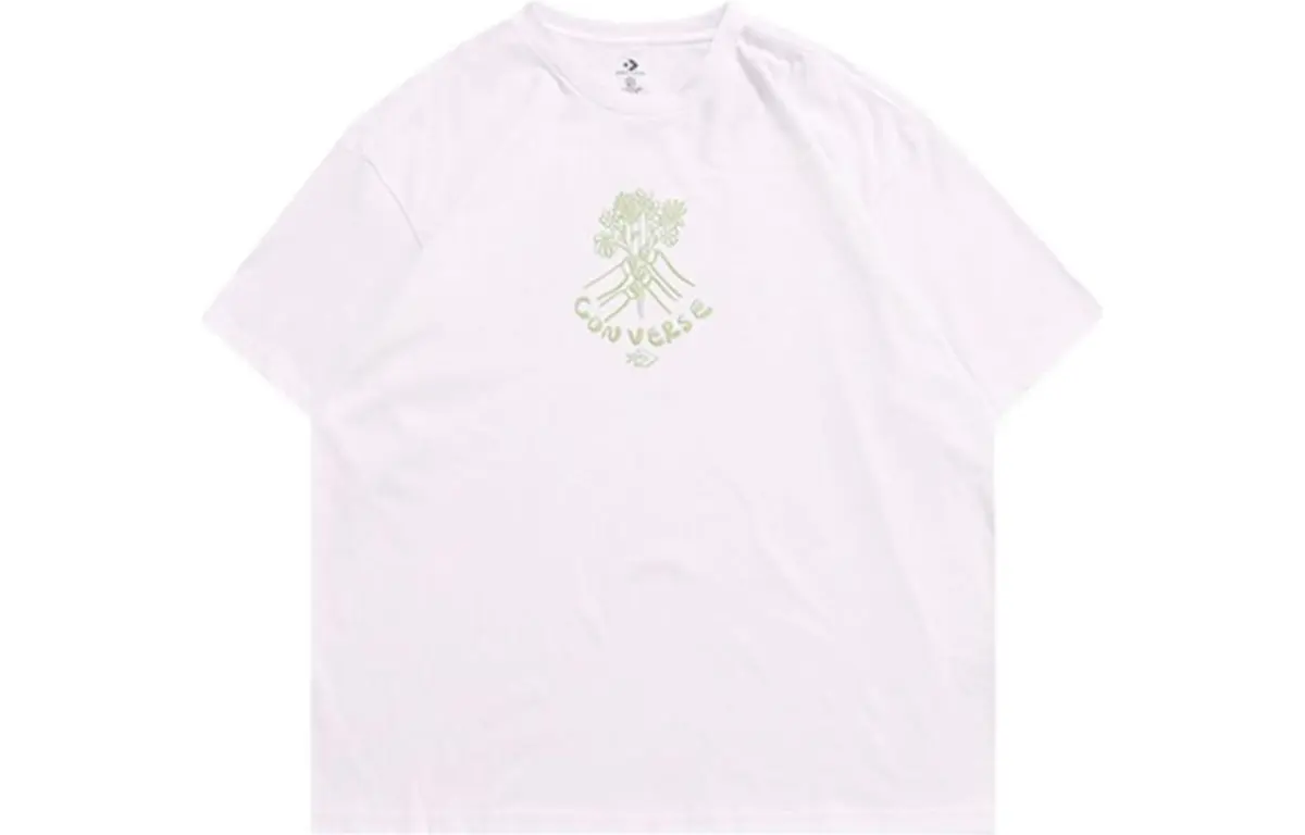 Converse T-Shirts Men's White Crew Neck Moderate Straight Fit