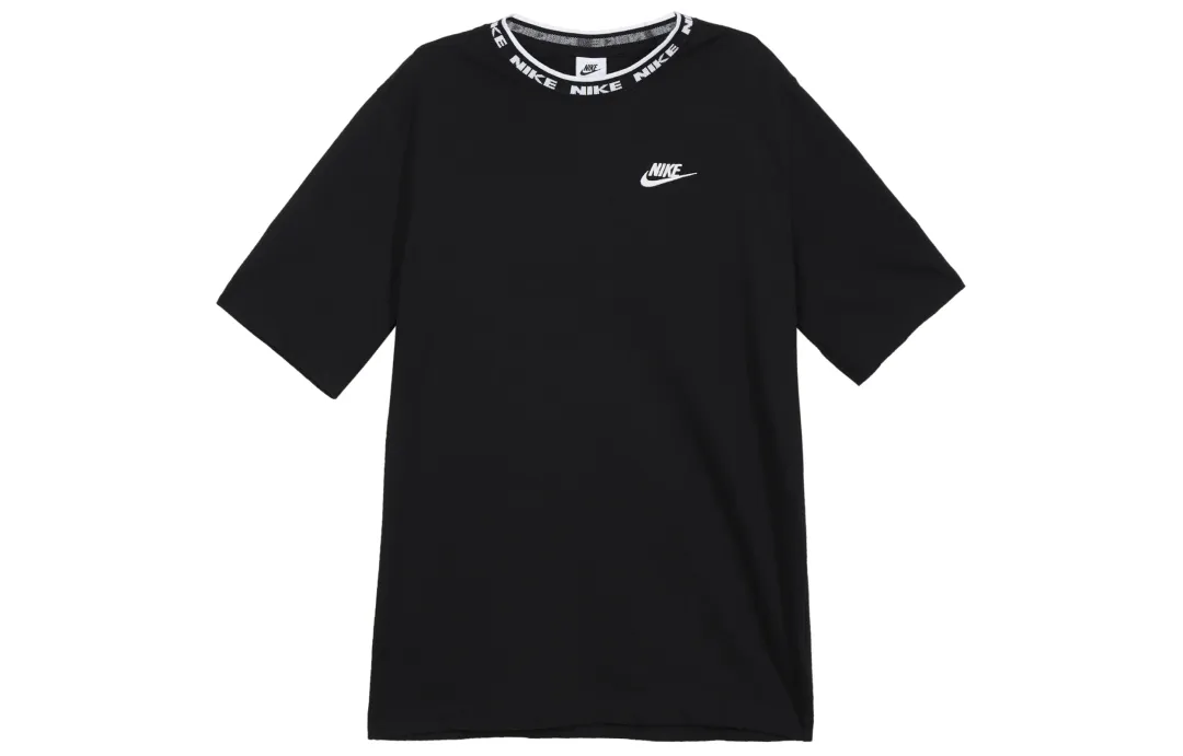 Nike Club T Shirts Men's Black Crew Neck Moderate