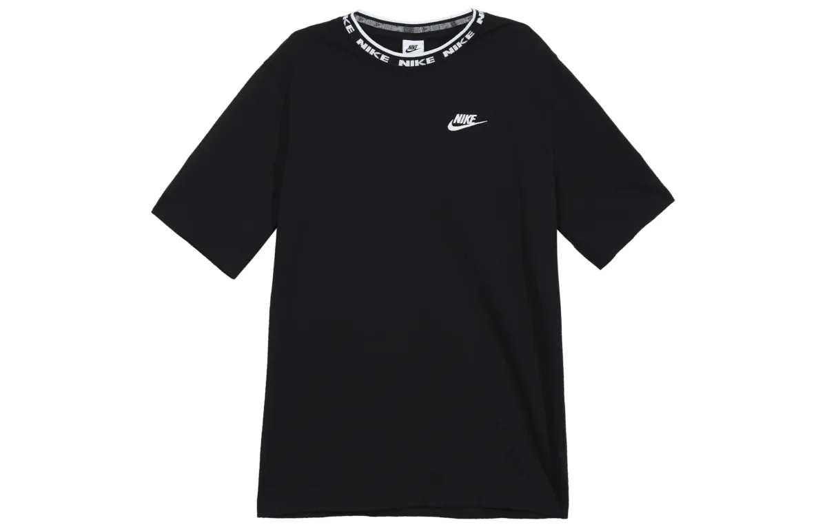 Nike Club T-Shirts Men's Black Crew Neck Moderate