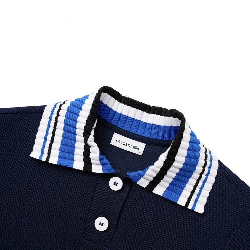 Женская футболка LACOSTE Поло (темно-синяя) — фото 5
