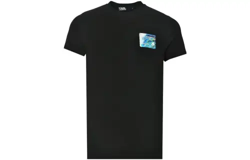 KARL LAGERFELD / Karl Lagerfeld Jeans T Shirts Men's Black Crew Neck Moderate Straight Fit